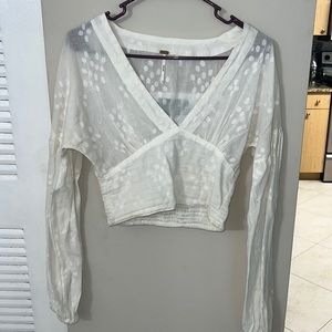 Free People bubble sleeve blouse